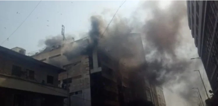 Fire on karachi